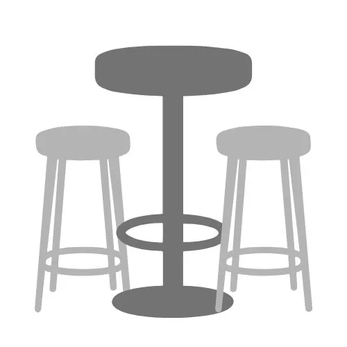 [Mobilier_POF] Mange débout avec housse lycra + 2 tabourets [POF]